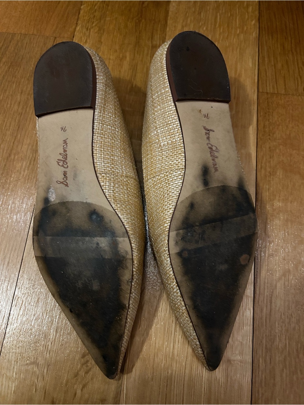 Pointed-Toe Natural Woven Ballet Flats - Sam Edelman - Picture 5 of 5